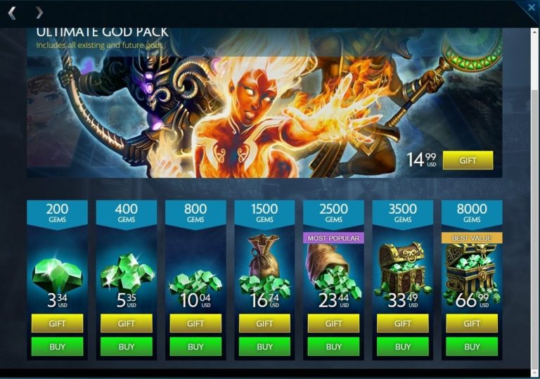 Como conseguir gemas gratis en Smite