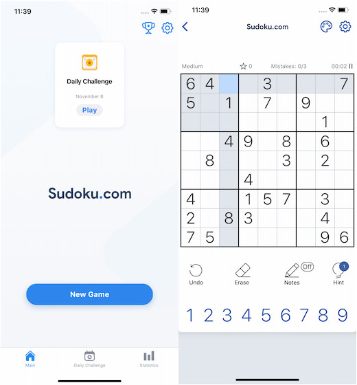 Juego de rompecabezas de Sudoku