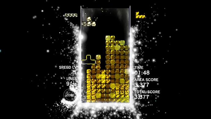 Captura de pantalla de Tetris Effect
