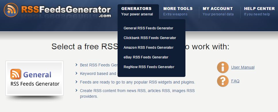generador de feeds rss