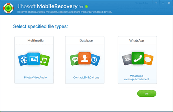 Jihosoft Android Data Recovery es uno de los mejores programas gratuitos de recuperación de datos de Android para restaurar archivos eliminados.