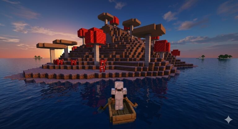Cómo encontrar islas de champiñones gigantes al aparecer en Minecraft