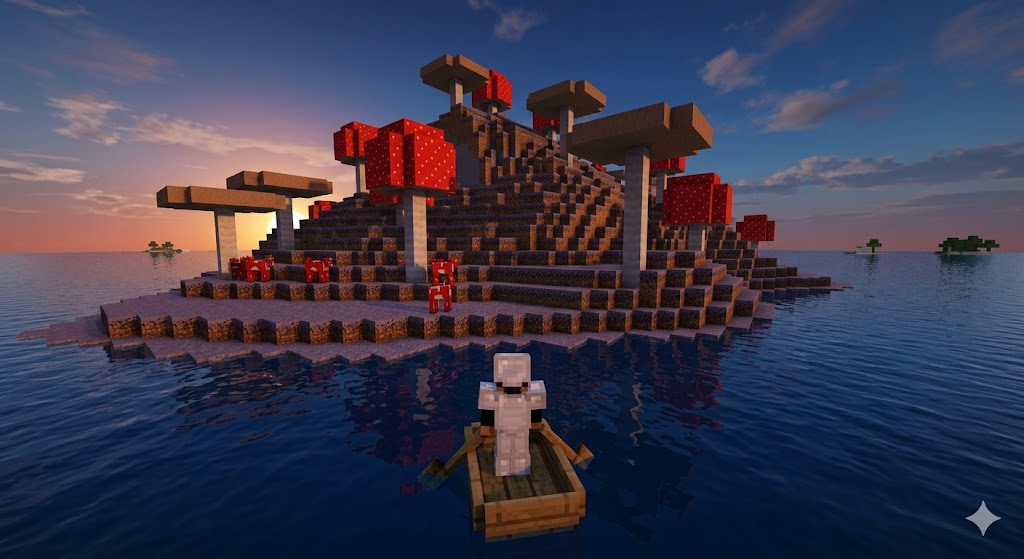 Cómo encontrar islas de champiñones gigantes al aparecer en Minecraft